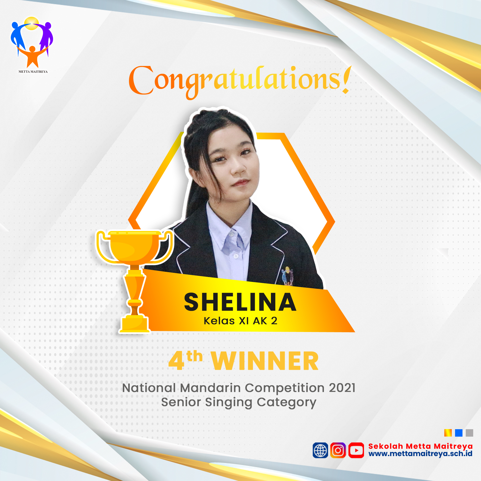 Prestasi Peserta Didik dalam  National Mandarin Competition 2021 oleh BNMC (Binus University)