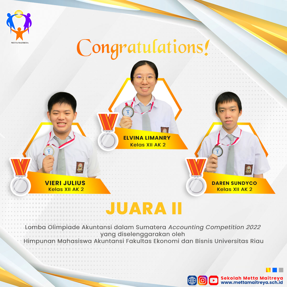 Prestasi Peserta Didik dalam Sumatera Accounting Competition 2022 | SMK METTA MAITREYA