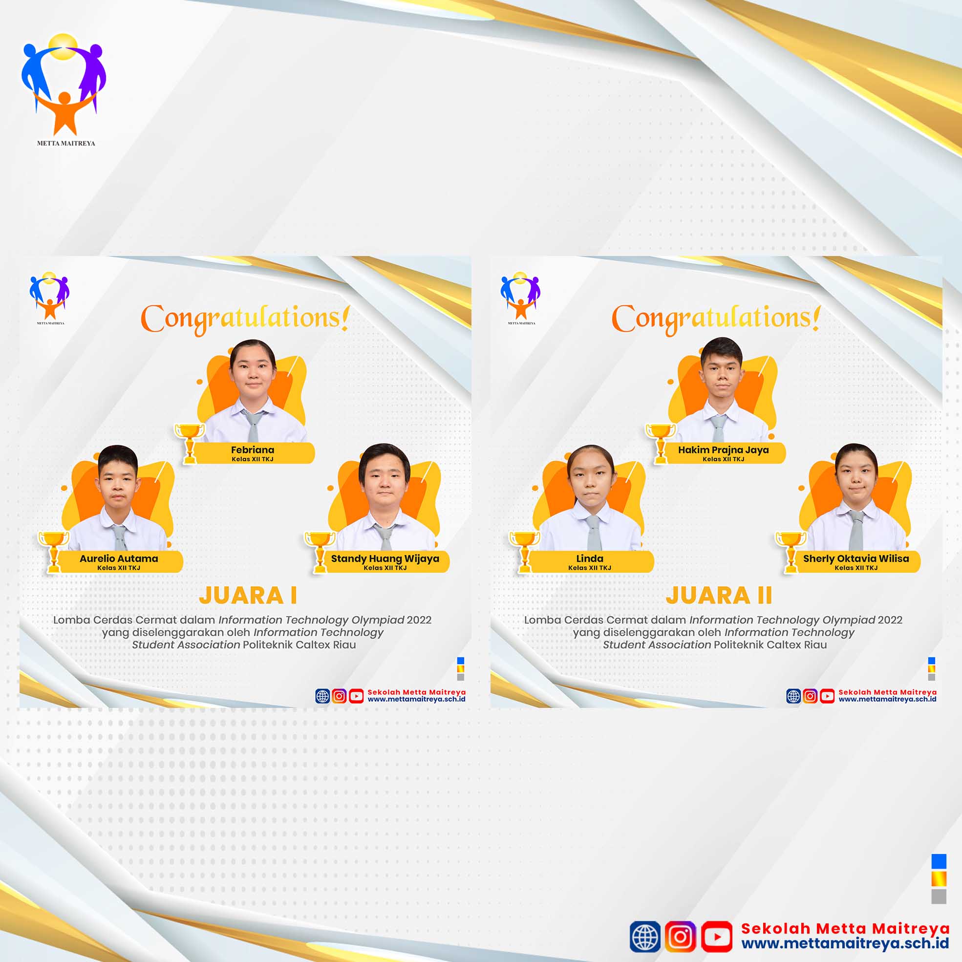 Prestasi Peserta Didik dalam Information Technology Olympiad 2022 | SMK METTA MAITREYA