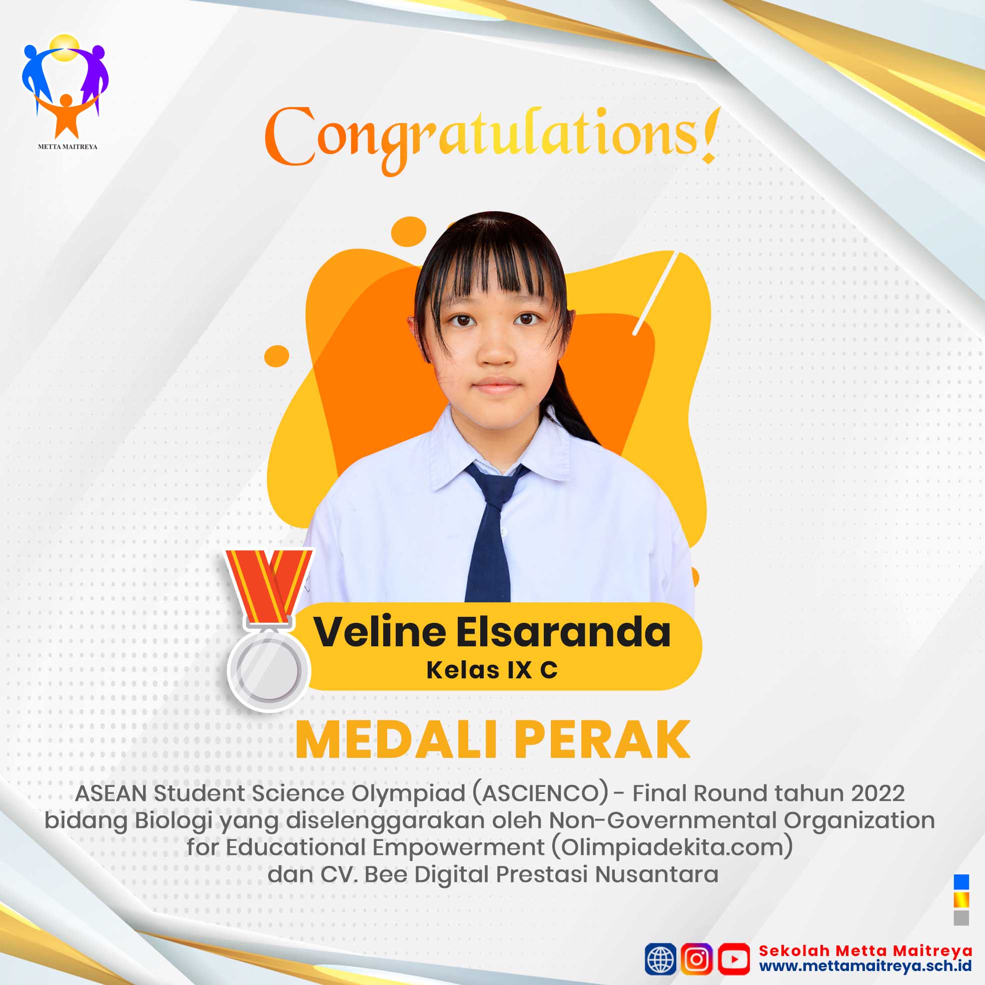 Prestasi Peserta Didik dalam ASEAN Student Science Olympiad (ASCIENCO) - Final Round | SMP METTA MAITREYA